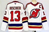 Men's New Jersey Devils #13 Nico Hischier White 2024-25 With C Patch Stitched Hockey Jersey,baseball caps,new era cap wholesale,wholesale hats